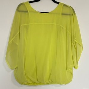 Lime Green Sheer Express Top. Size XS